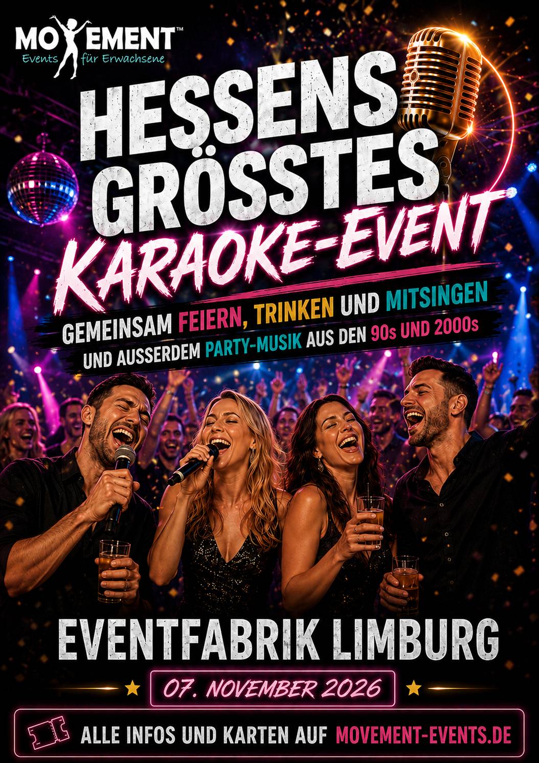 80s/90s Party und Hessen größtes Karaoke Event